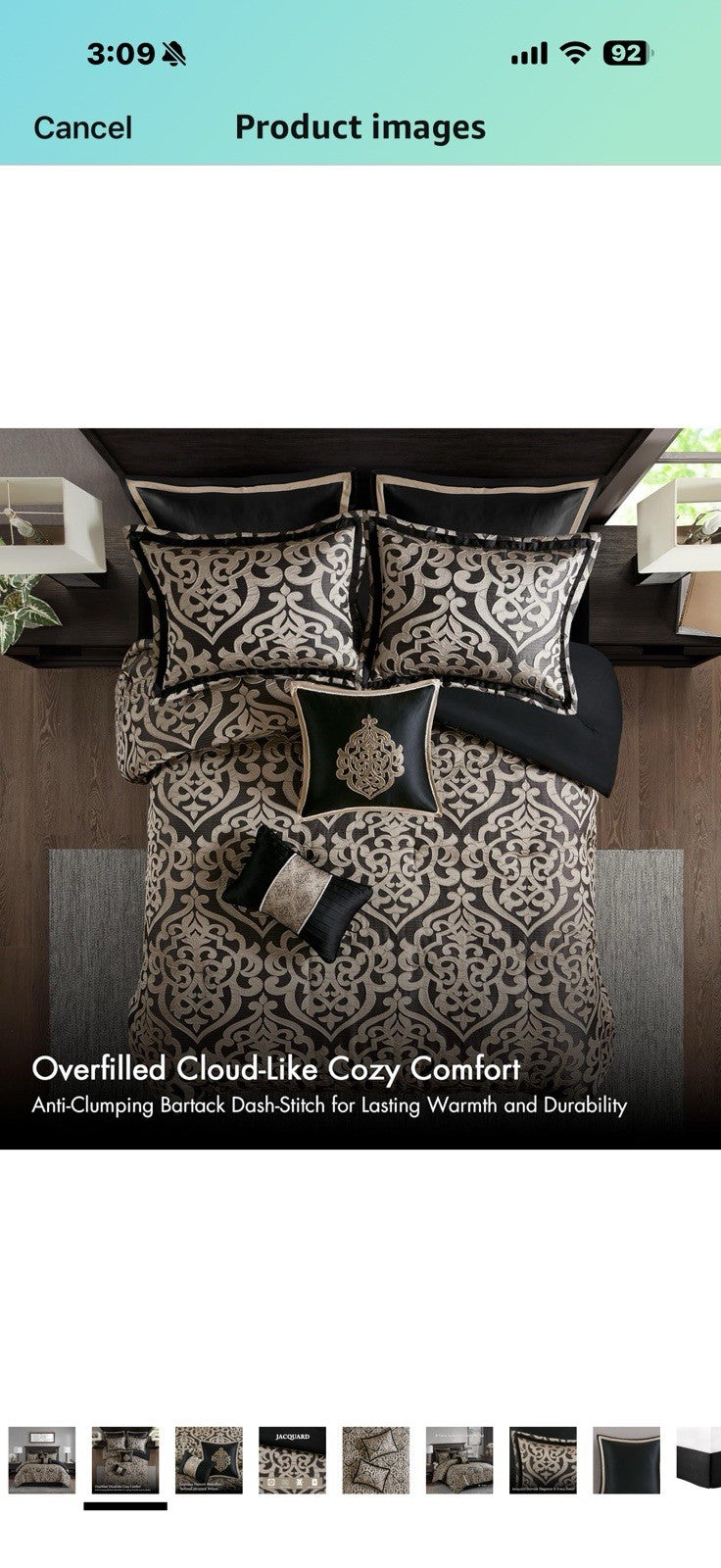 Madison Park King Comforter Set Damask Medallion Jacquard Comforter