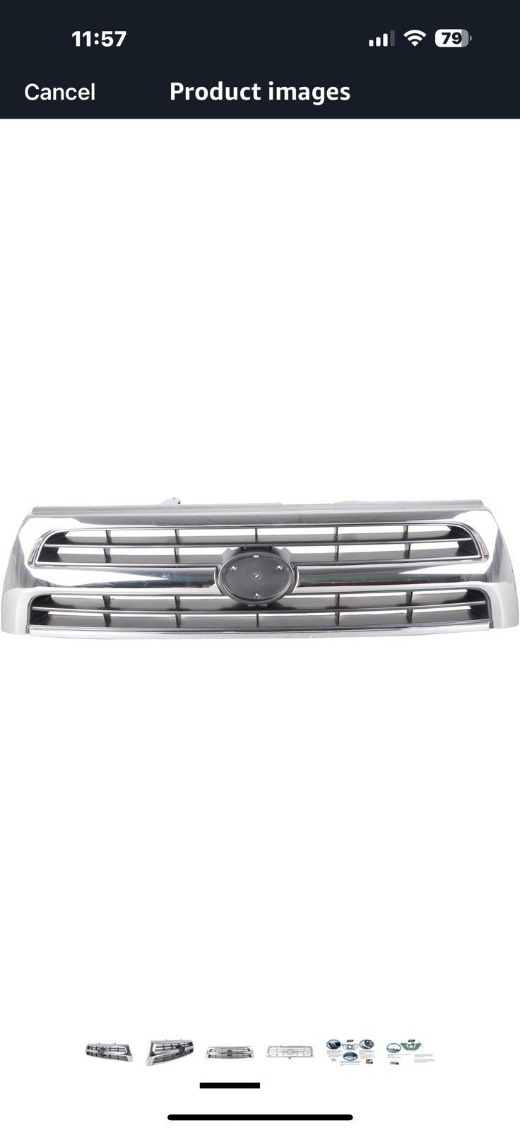 Chrome Front Grille Compatible with 1999-2000 Toyota 4Runner, 
