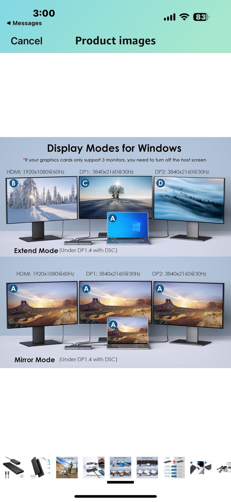 Laptop Docking Station, Docking Station 3 Monitors with 2* DP+HDMI