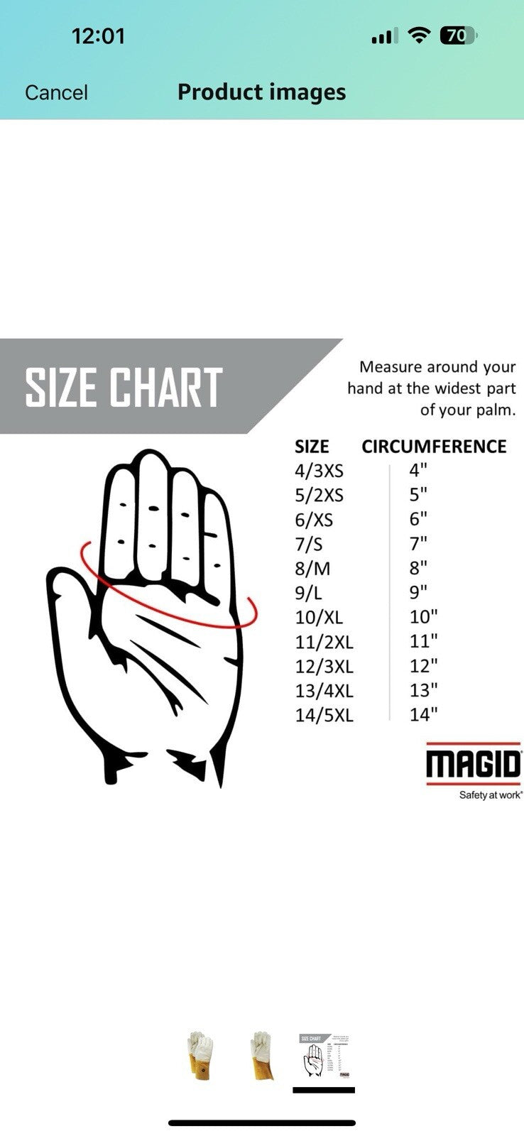 MAGID DuraMaster T6573LGEV Unlined Full Cow Grain Leather Glove (12 Pair) 12xxxL