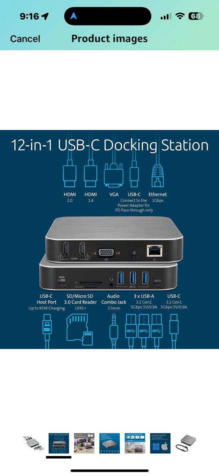 Kensington AD220S3 Dual Display Dock for Any MacBook