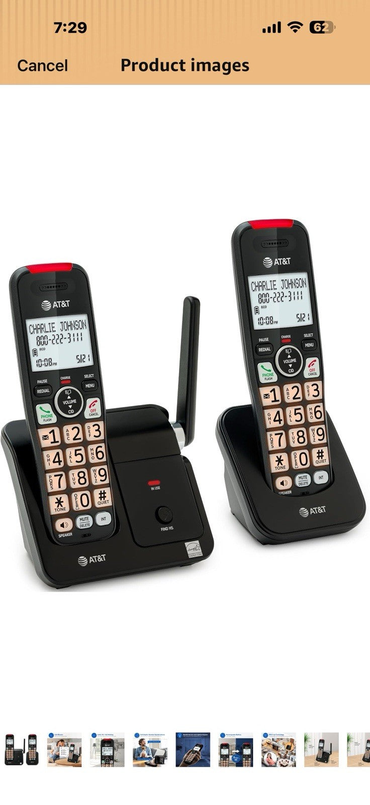AT&T EL2131-21 2-Handset DECT 6.0 Cordless Phone with Call Blocker