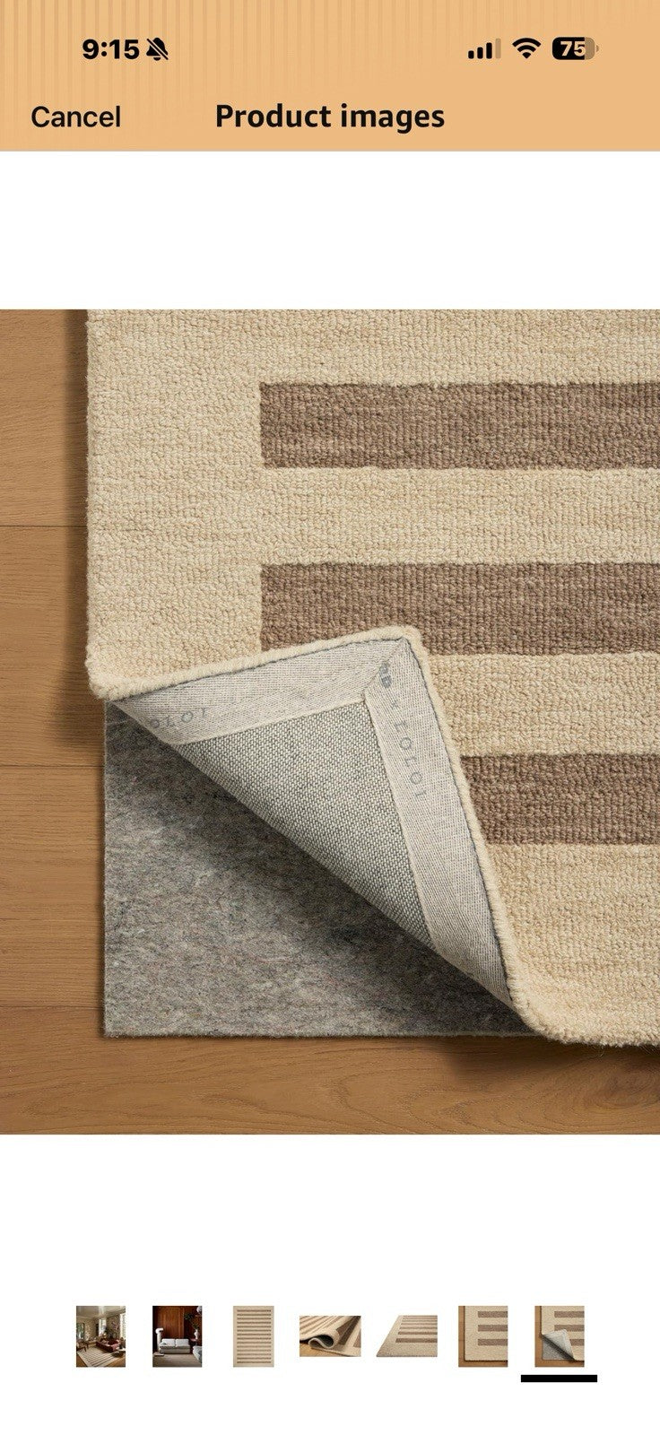 Loloi Leanne Ford Craven Collection CVN-05 Oatmeal/Bark 5'-0" x 7'-6"