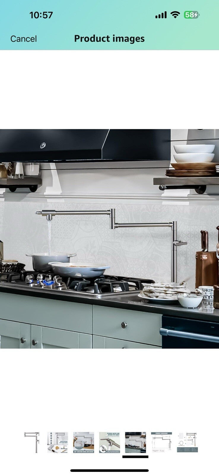 Pot Filler Faucet for Kitchen Sink, Deck Mount Pot Faucets Over Stove,