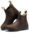 ROCKROOSTER Slip On Work Boots for Men, 6" Soft Toe Non-Slip Rubber 