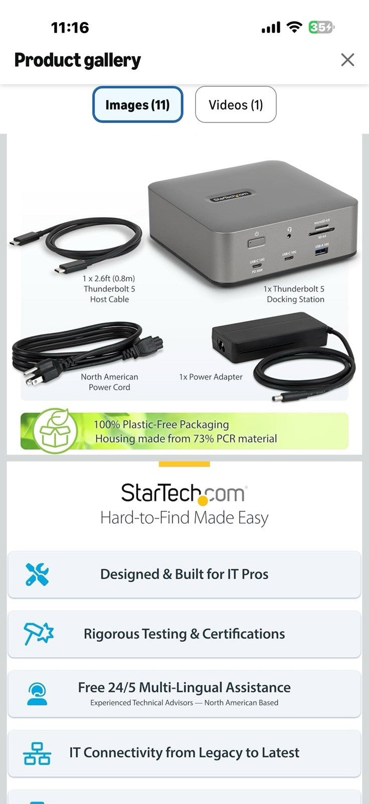 StarTech Thunderbolt 5 Dock, Dual 8K 60Hz, Triple 4K for Windows, Up to Dual 
