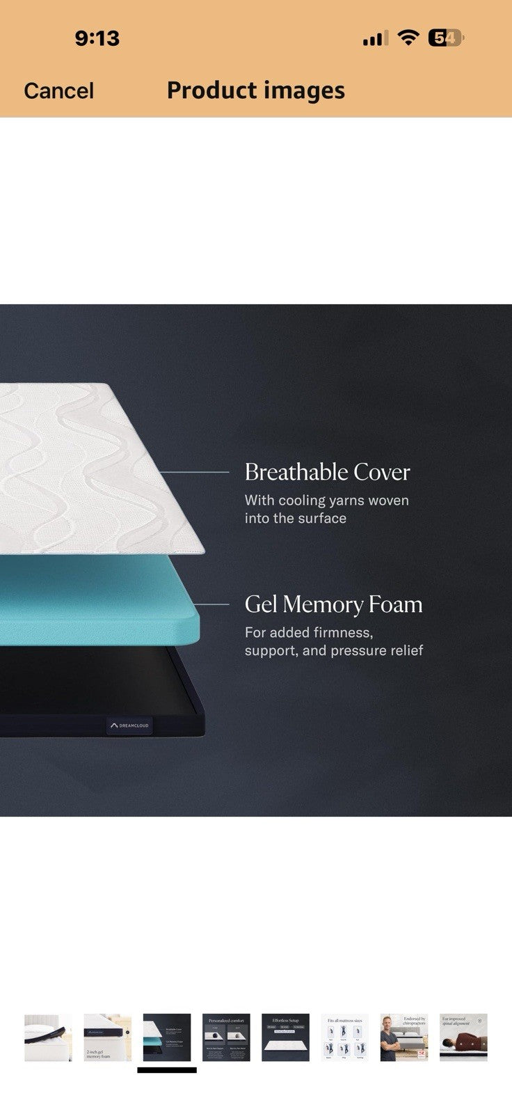 DreamCloud Firm Mattress Topper - Queen - 2" Gel Memory Foam Mattress Topper