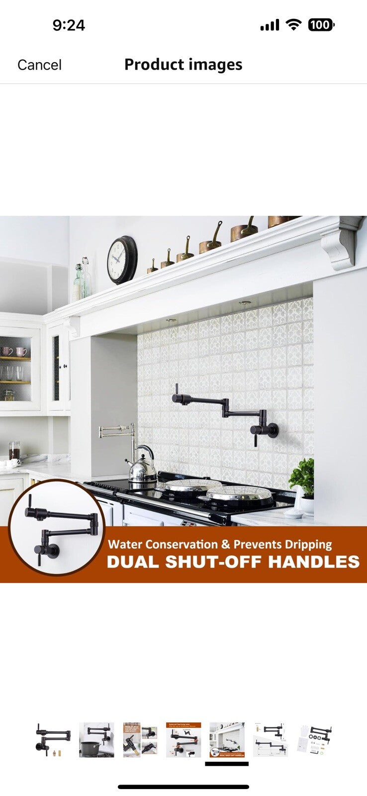 ALEASHA Solid Brass Made Oil Rubbed Bronze Pot Filler Faucet, Wall Mount Fauc...