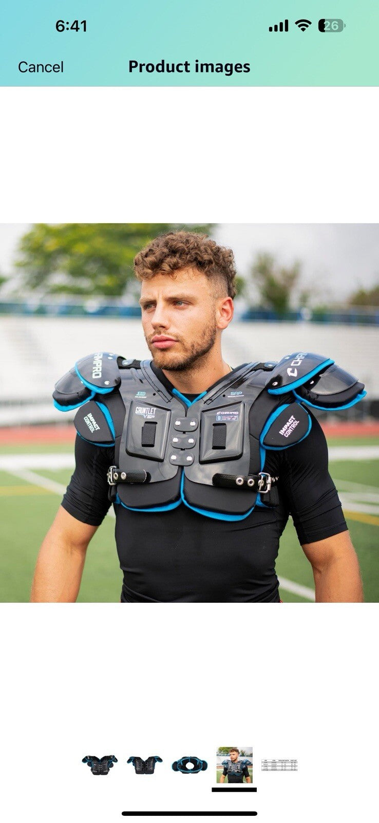 Champro Gauntlet Skill Football Shoulder Pads Size Small