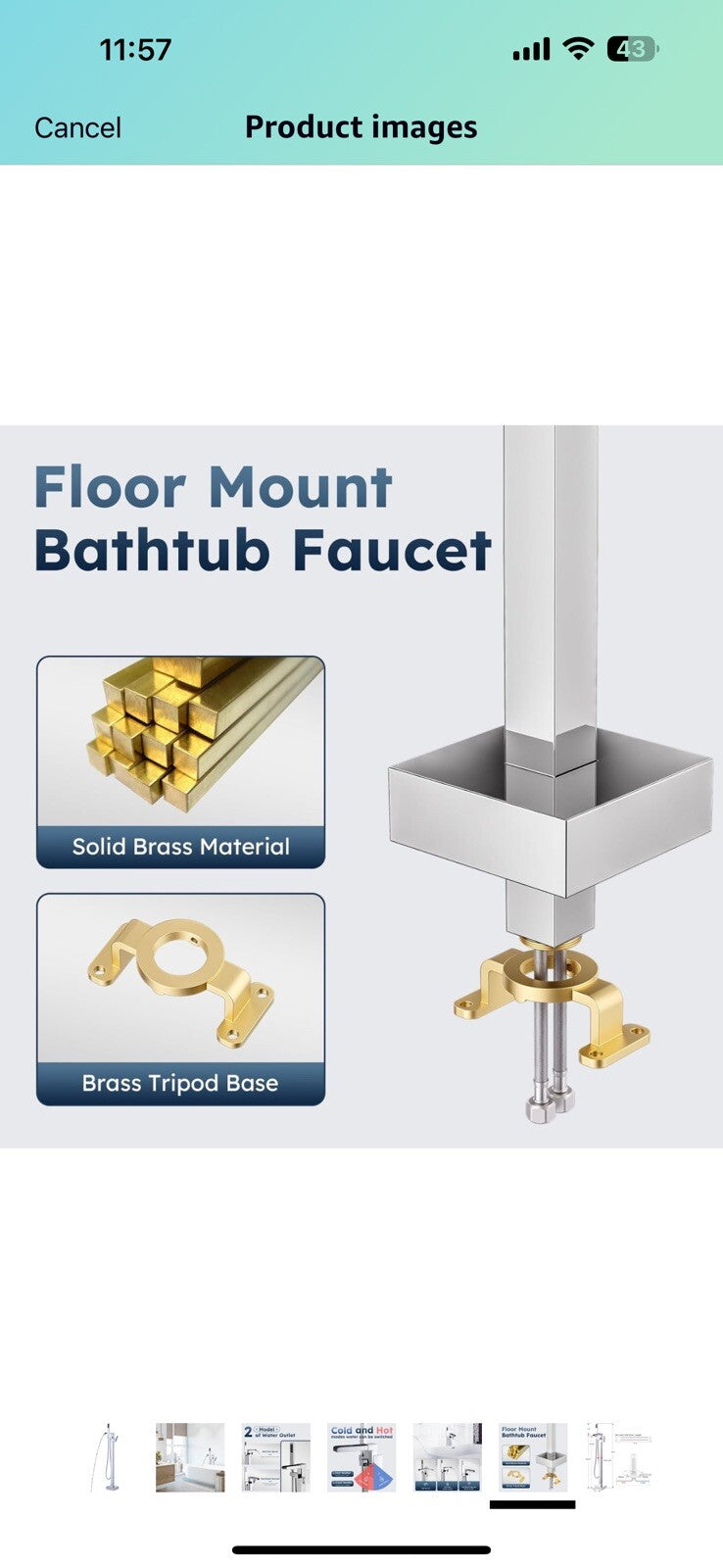 Free Standing Tub Faucet Chrome: ALEASHA Freestanding Tub Filler, Brass Made