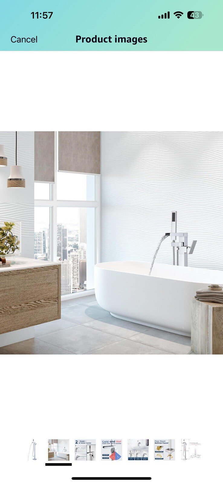 Free Standing Tub Faucet Chrome: ALEASHA Freestanding Tub Filler, Brass Made