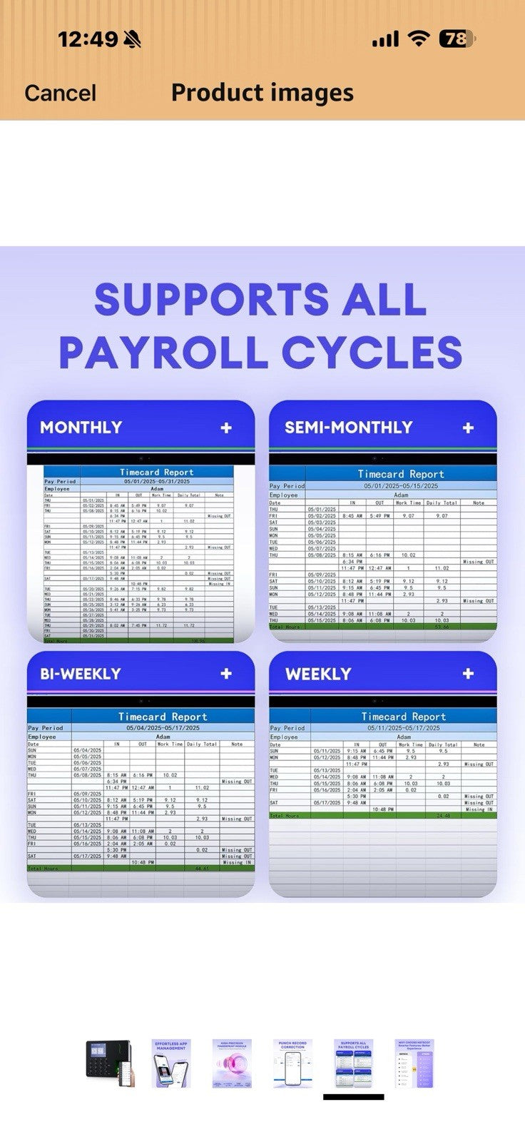 NGTeco APP-Based Time Clock, Fingerprint & PIN Time Clocks for Employees 