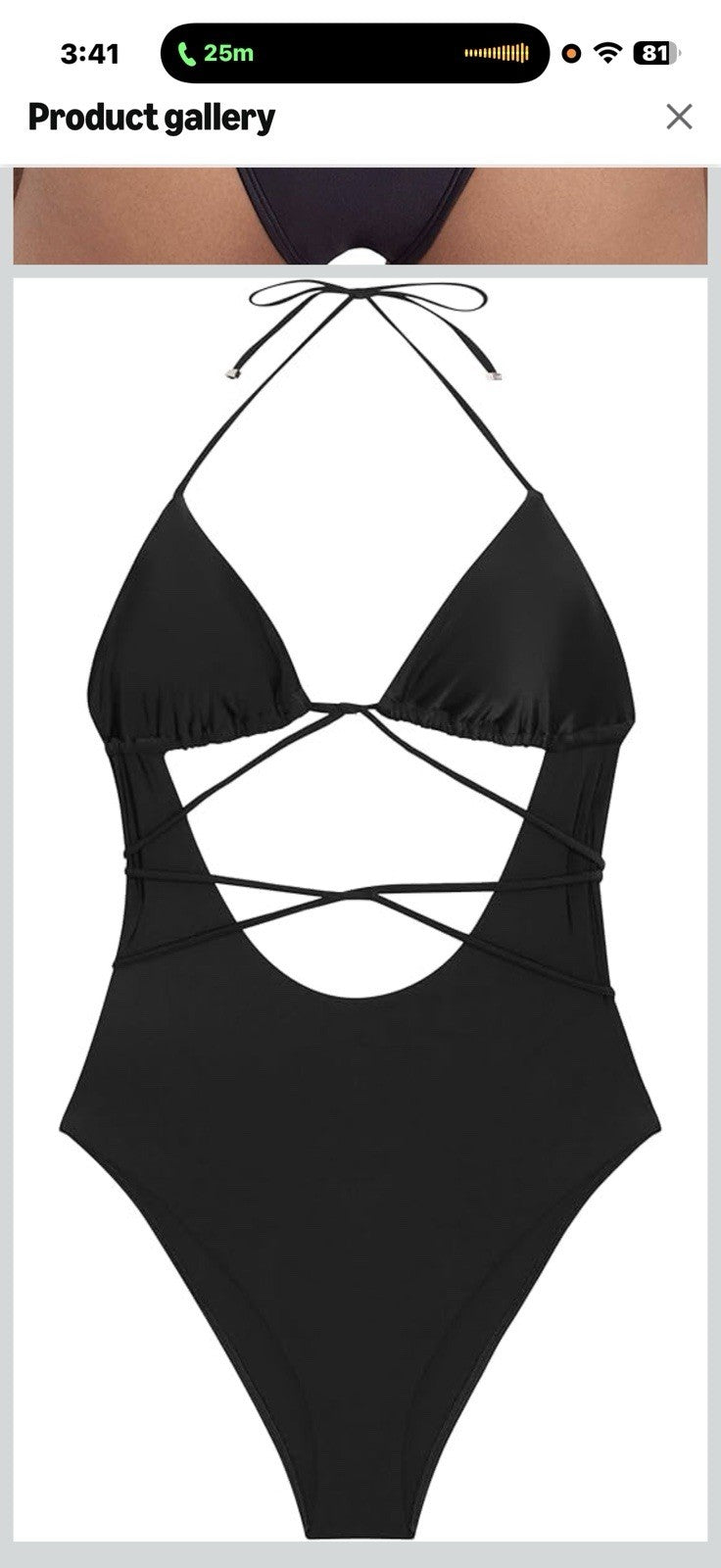 Steve Madden Women's Strappy Cutout Triangle One Piece Swimsuit