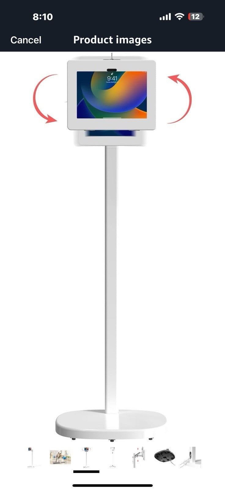 CTA Digital Healthcare Grade Floor Stand with Quick Release Enclosure 