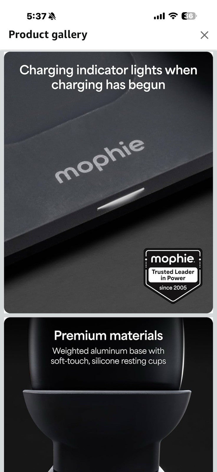 Mophie Max Dual Charging Stand for AirPods Max Headphones – Auto Sleep