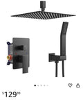 FORIOUS Shower Faucet Set Black -10 Inch Shower System with Solid Brass 
