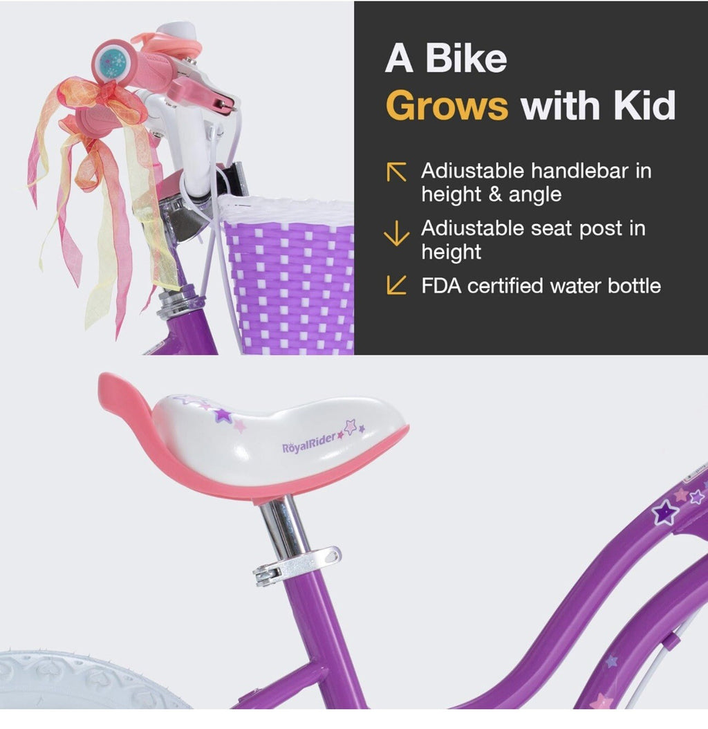Royalbaby EZ Stargirl Kids Bike,Easy Learn Balancing to Biking 18 Inch 