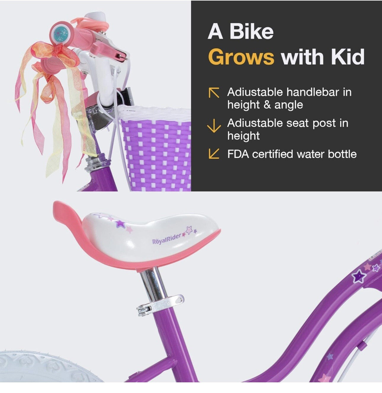 Royalbaby EZ Stargirl Kids Bike,Easy Learn Balancing to Biking 18 Inch 