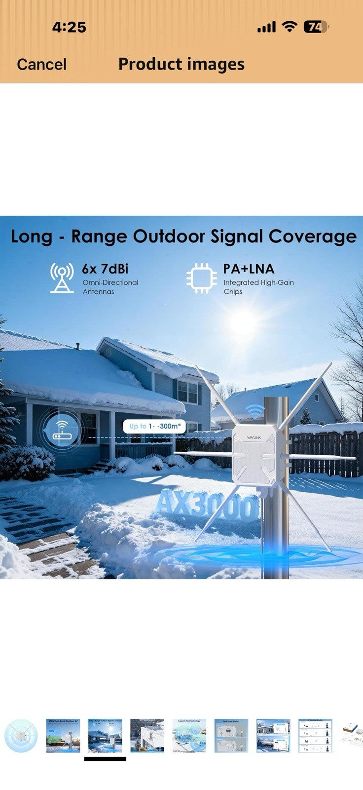 WAVLINK AX3000 Outdoor WiFi 6 Extender, 2026 Long Range Outdoor 