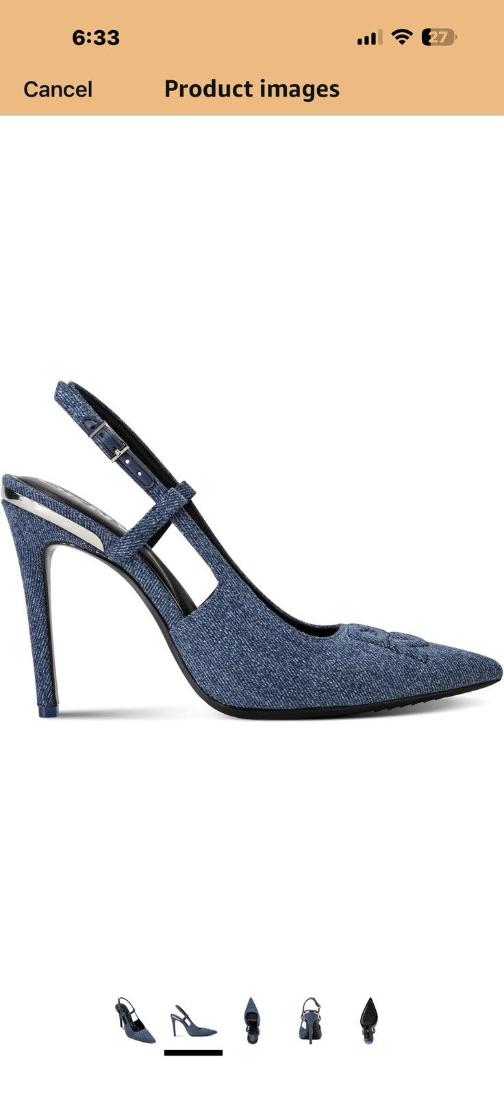 DKNY Women's Mediville Pointed Toe Slingback Pump with Logo Heeled 