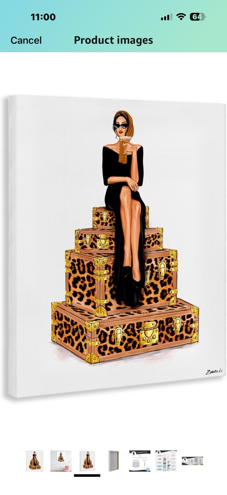 Stupell Industries Stylish Gal and Suitcases Canvas Wall Art design by