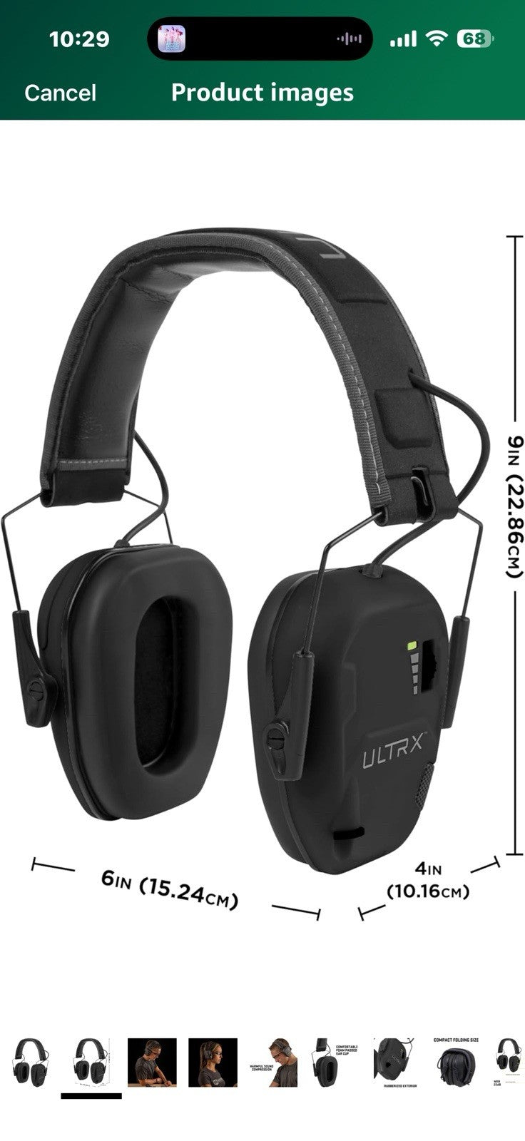 ULTRX Bionic Earmuff - Ear Safety - Hearing Protection and Noise Reduction 
