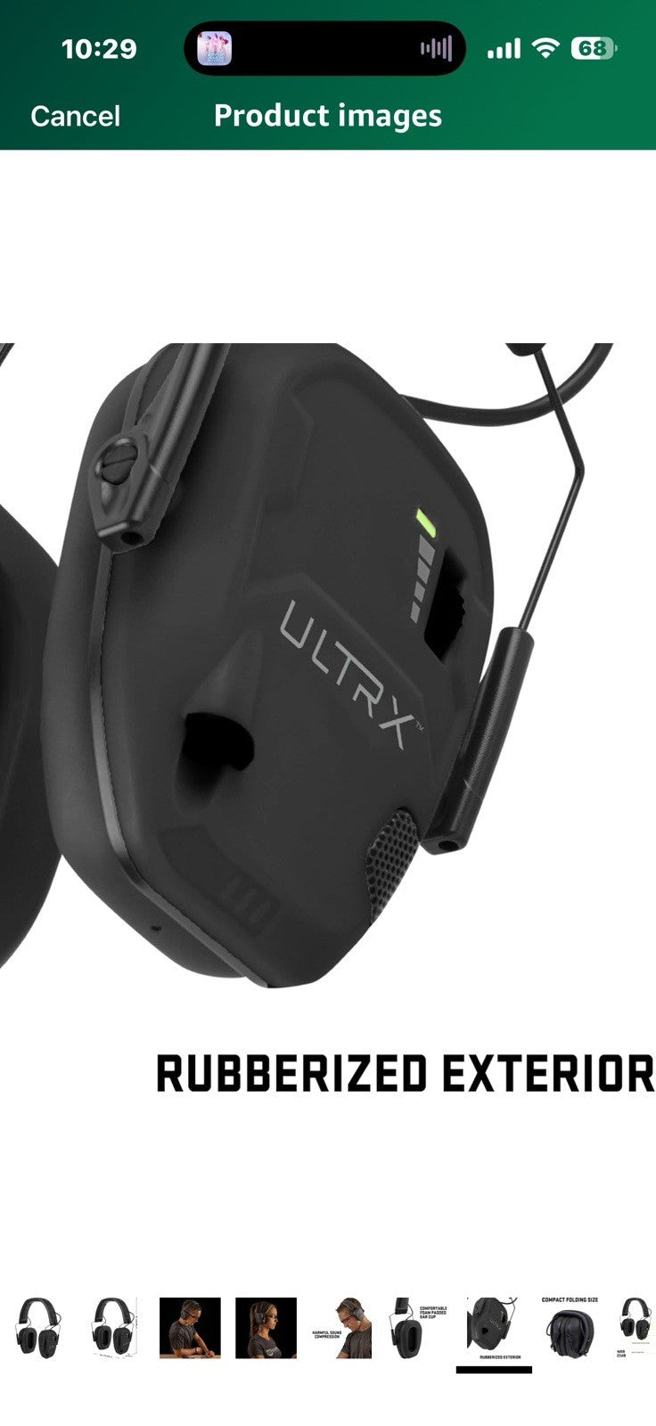 ULTRX Bionic Earmuff - Ear Safety - Hearing Protection and Noise Reduction 