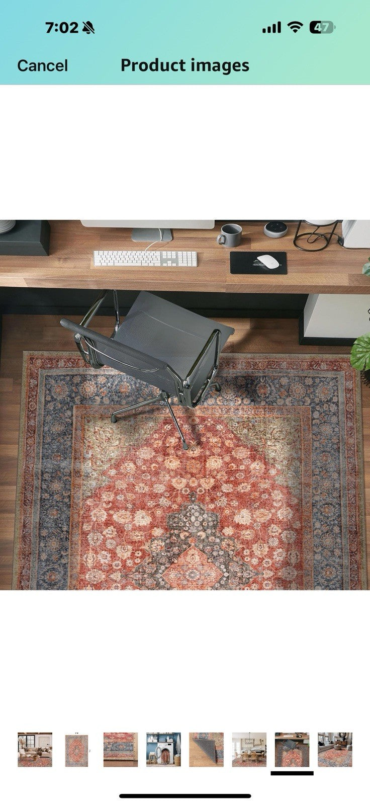 Rugshop Noelle Red Medallion Floral Area Rug – Machine Washable, Non-Slip 