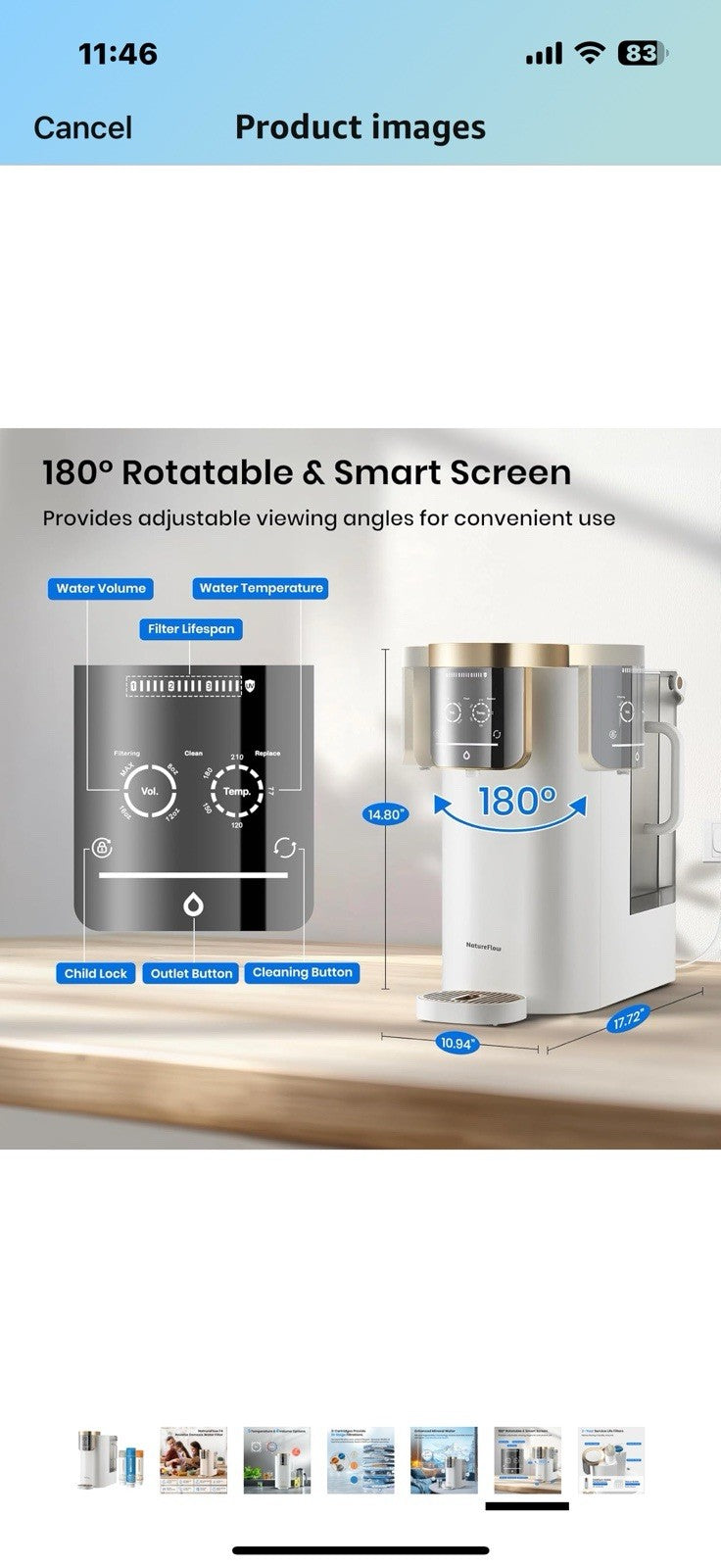 Countertop Reverse Osmosis System Water Filter, NatureFlow F4 Water