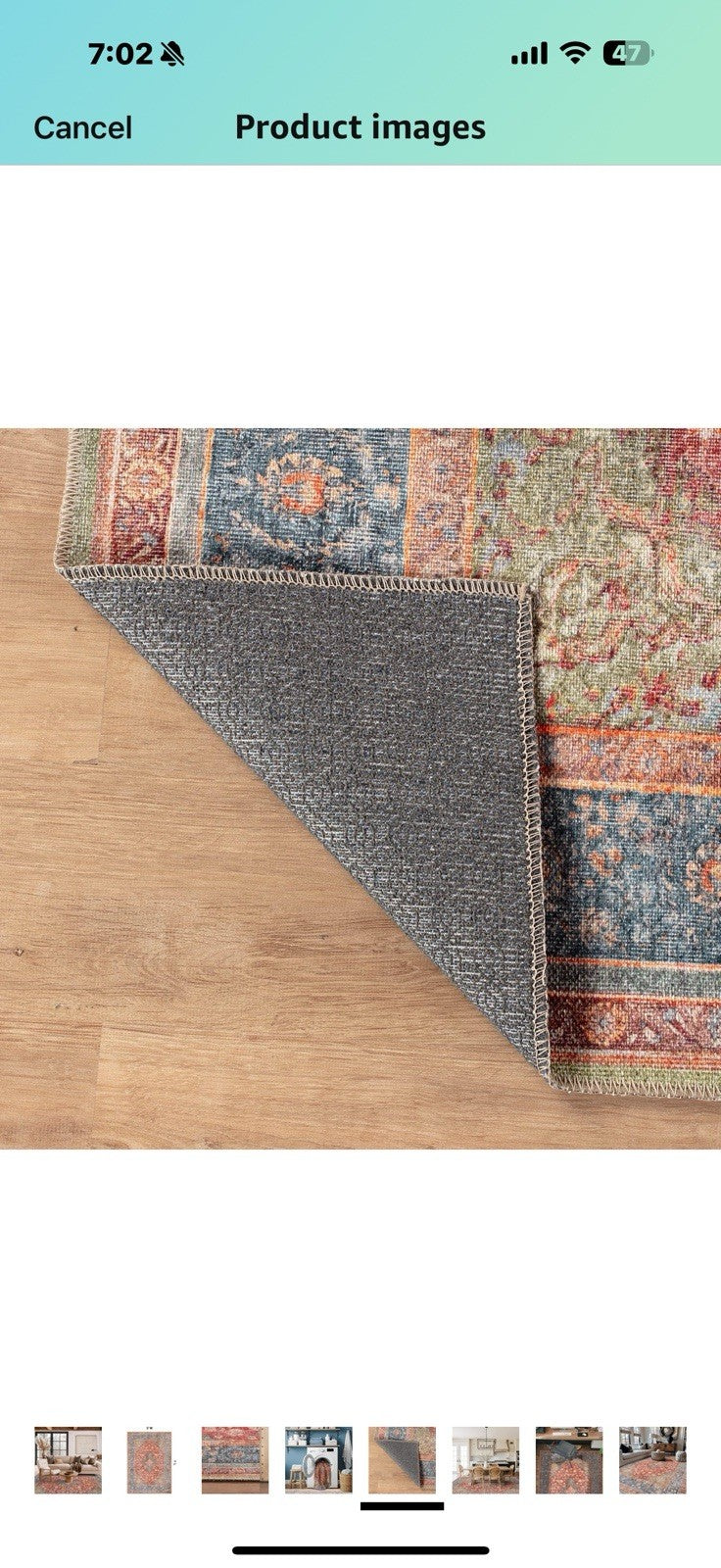 Rugshop Noelle Red Medallion Floral Area Rug – Machine Washable, Non-Slip 