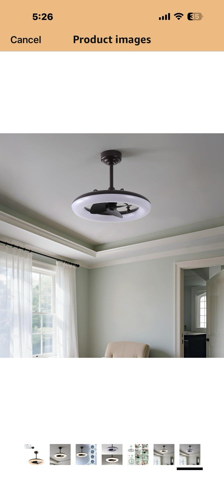 OVAL AIR AIR8001A Piero 21.5" Contemporary Minimalist 6-Speed