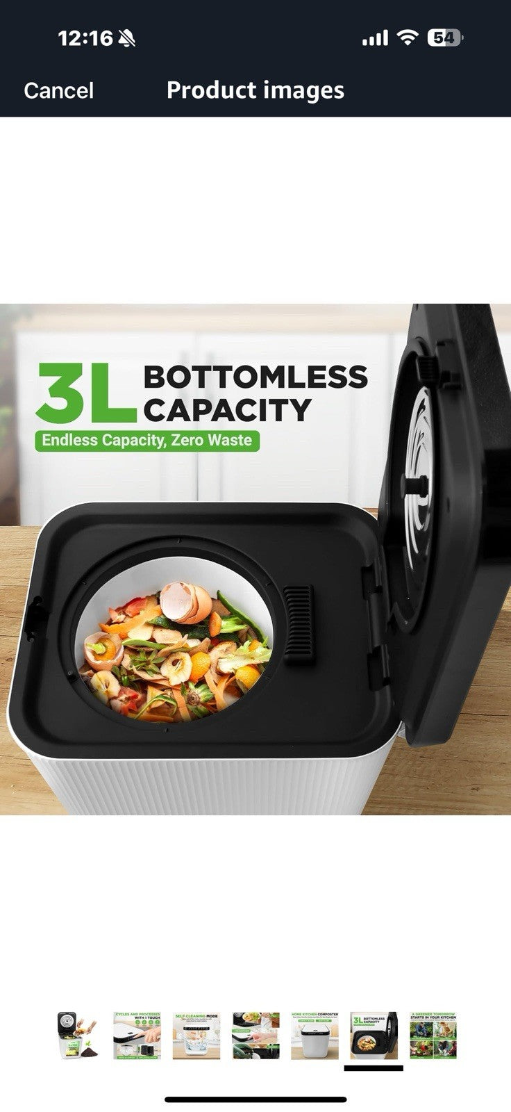 NutriChef Food Waste Bin - 3 Quart Compost Bin for