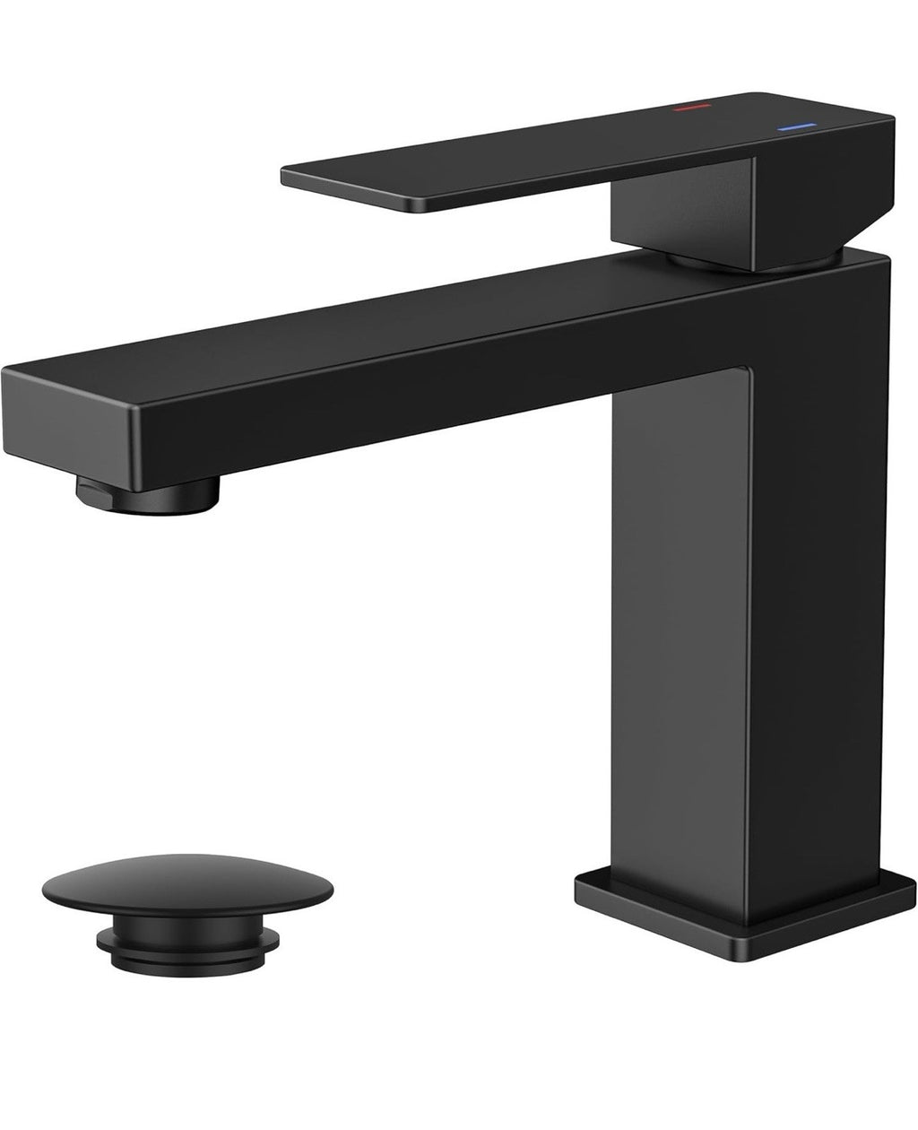 FORIOUS Bathroom Faucets, Single Handle Black Bathroom Faucet 