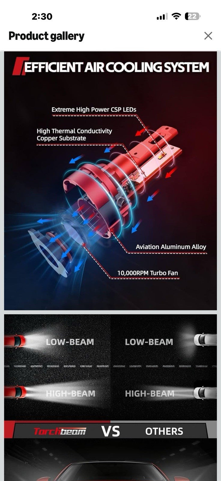 Torchbeam 2026 9005 LED Fog Light Bulbs, 64000LM, 6500K Cool White