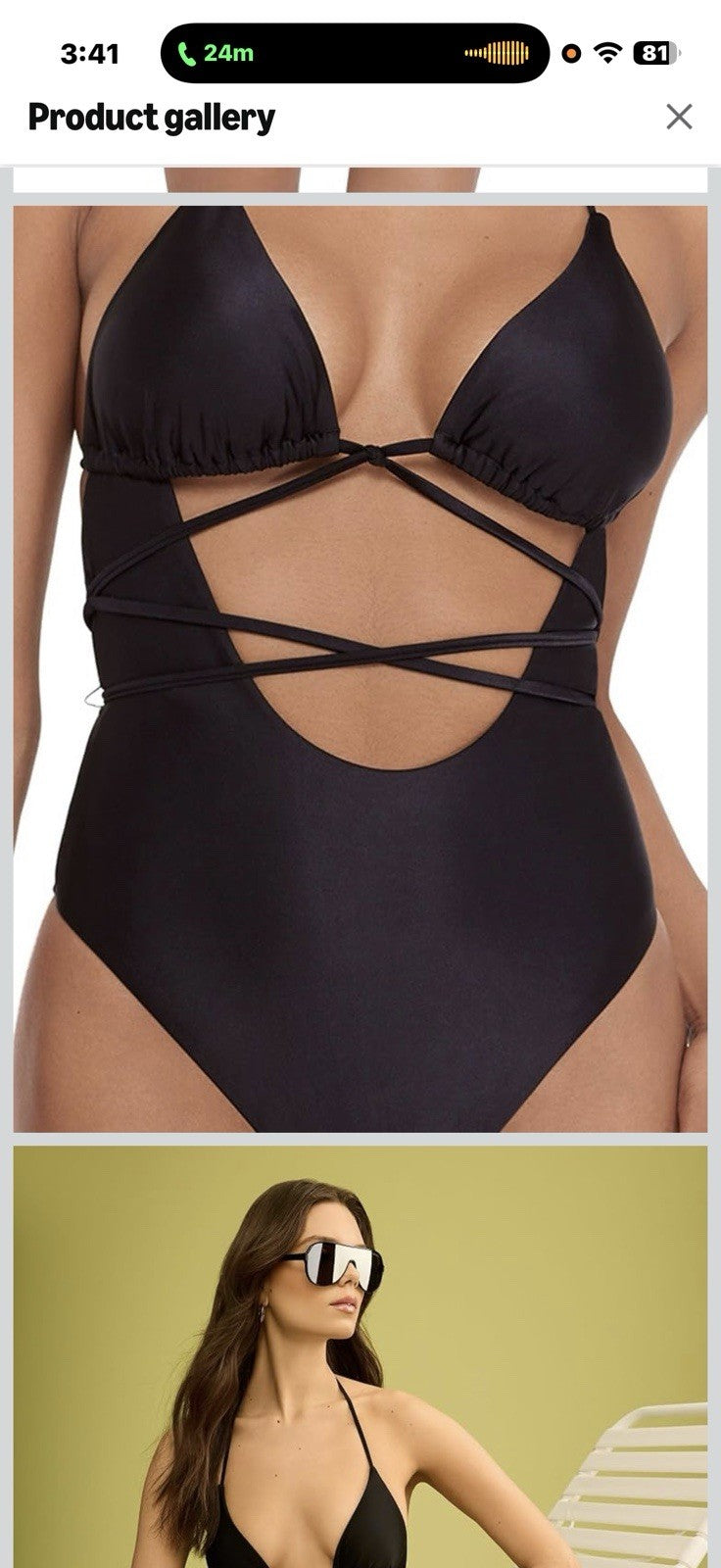 Steve Madden Women's Strappy Cutout Triangle One Piece Swimsuit