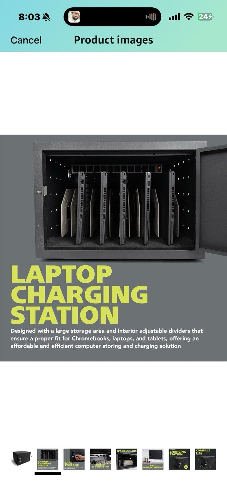 Pearington 12-Device Charging Station for Laptops and Tablets, Wall