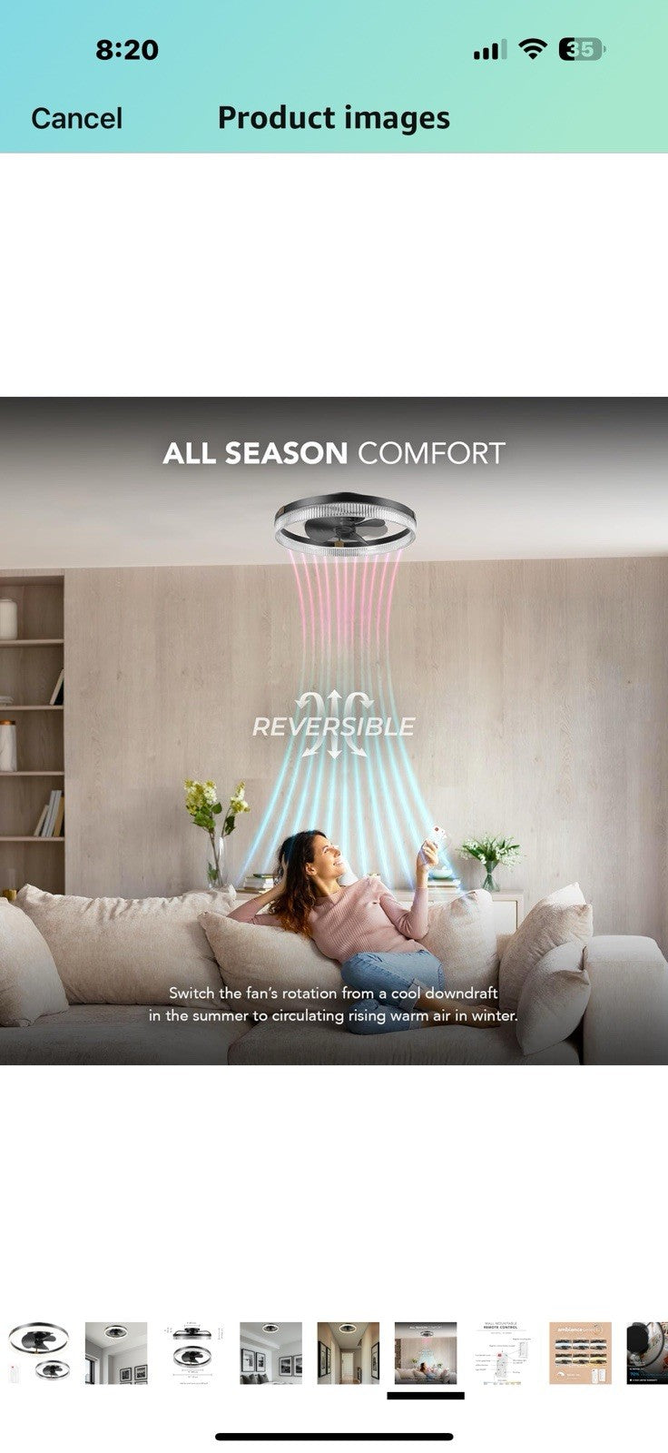 GLOBE Electric 37000113 20" Ceiling Fan with LED Light, Remote Control, 