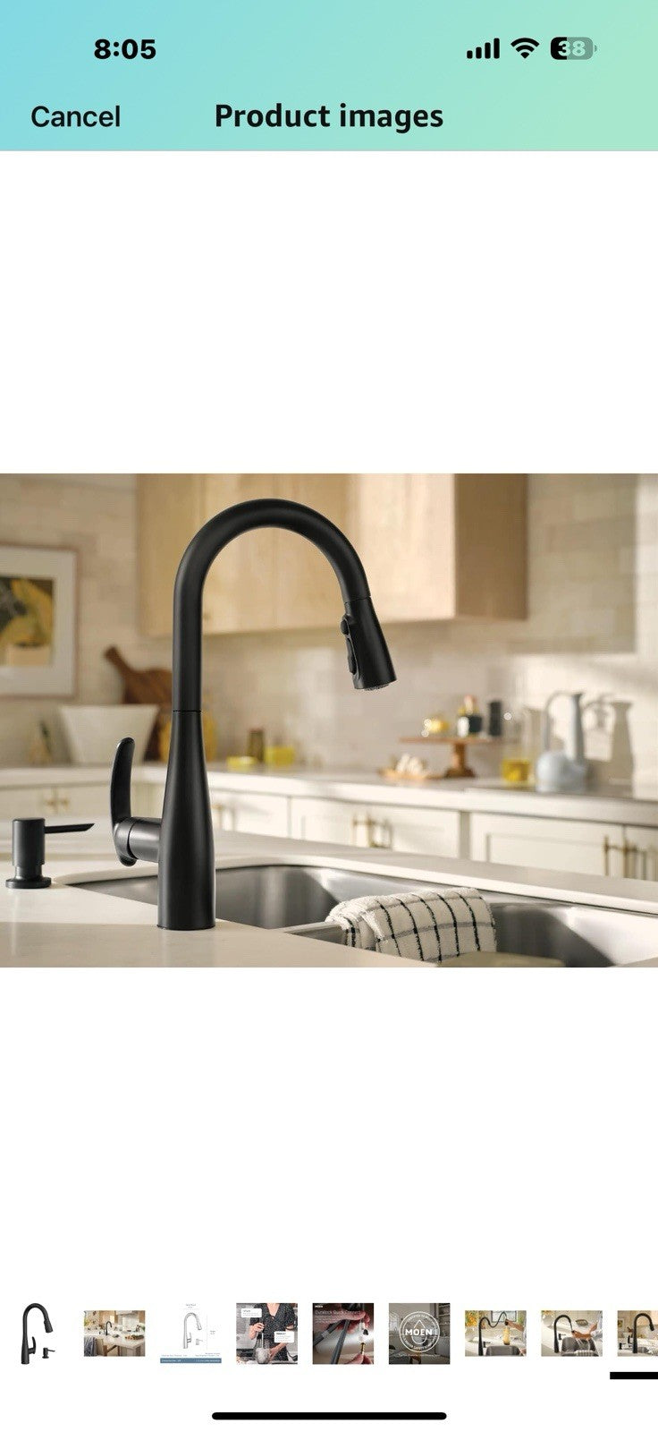 Moen Reyes Matte Black One-Handle High Arc Pulldown Kitchen Faucet with