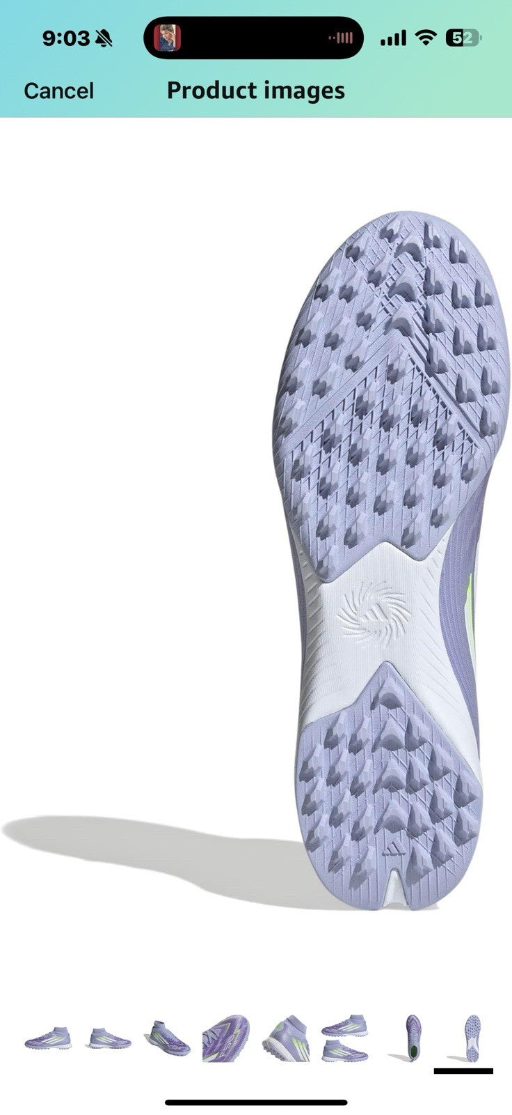 adidas Women's F50 Sparkfusion League Turf Sneaker Size 9 