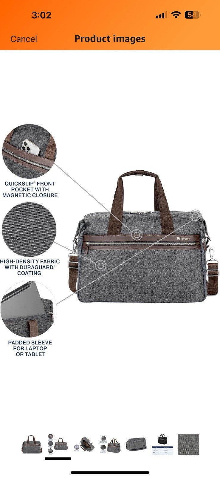 Travelpro Platinum Elite Carry on Soft Travel Duffel Bag