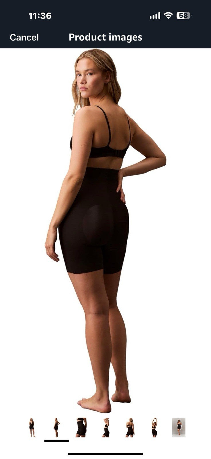 Calvin Klein womens Shapewear Stay-put Stretch High-waist Mid-thigh Short ,Large