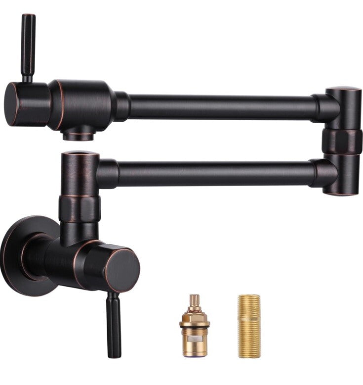 ALEASHA Solid Brass Made Oil Rubbed Bronze Pot Filler Faucet, Wall Mount Fauc...