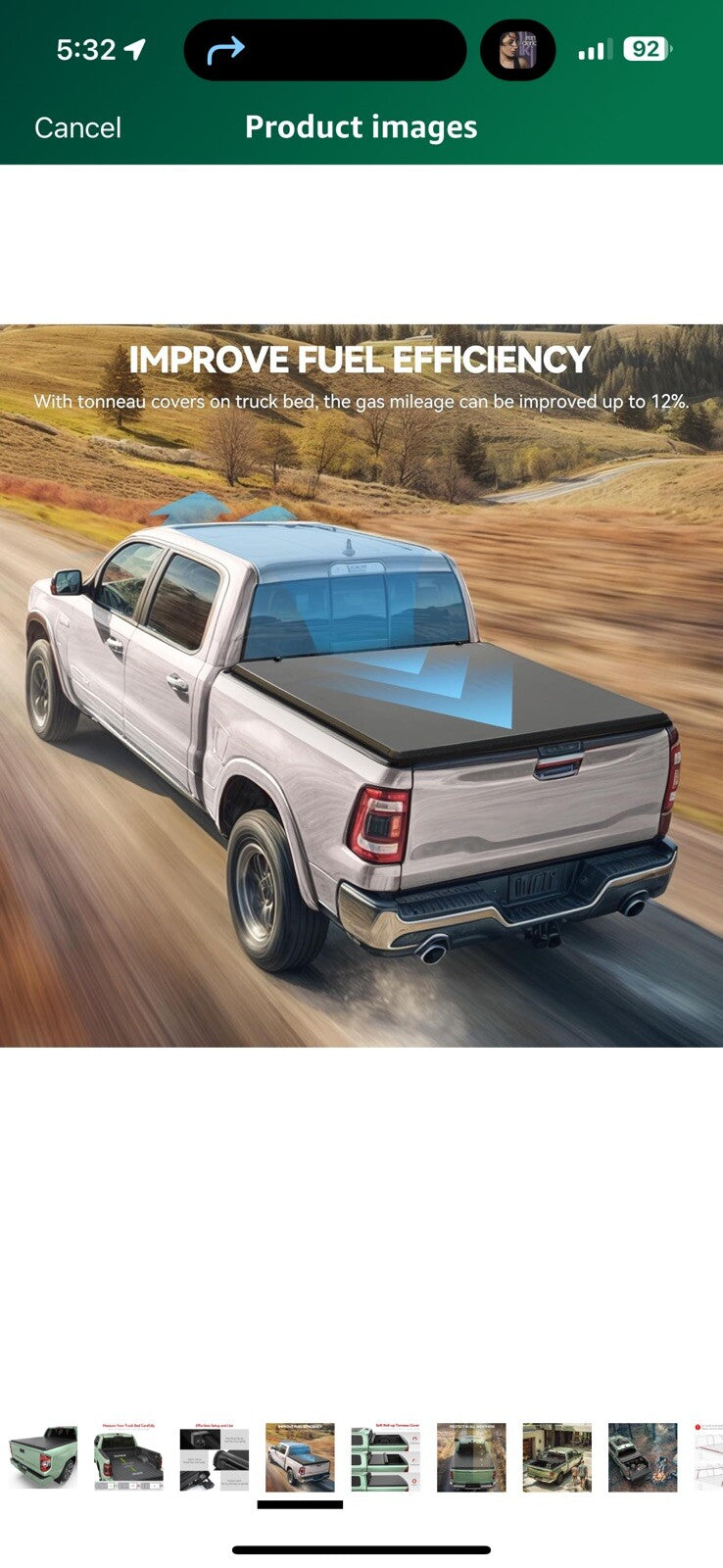 LEDKINGDOMUS Soft Roll-Up Tonneau Cover Fits for Toyota Tundra