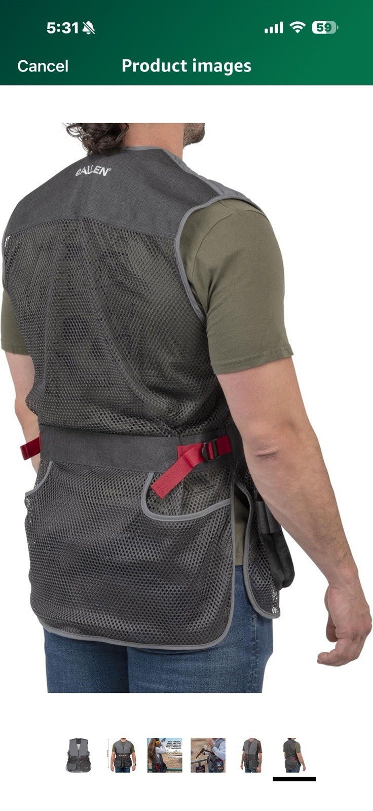 Allen Company Men's Competitor Shooting Vest – Mesh Vest with Moveable XL