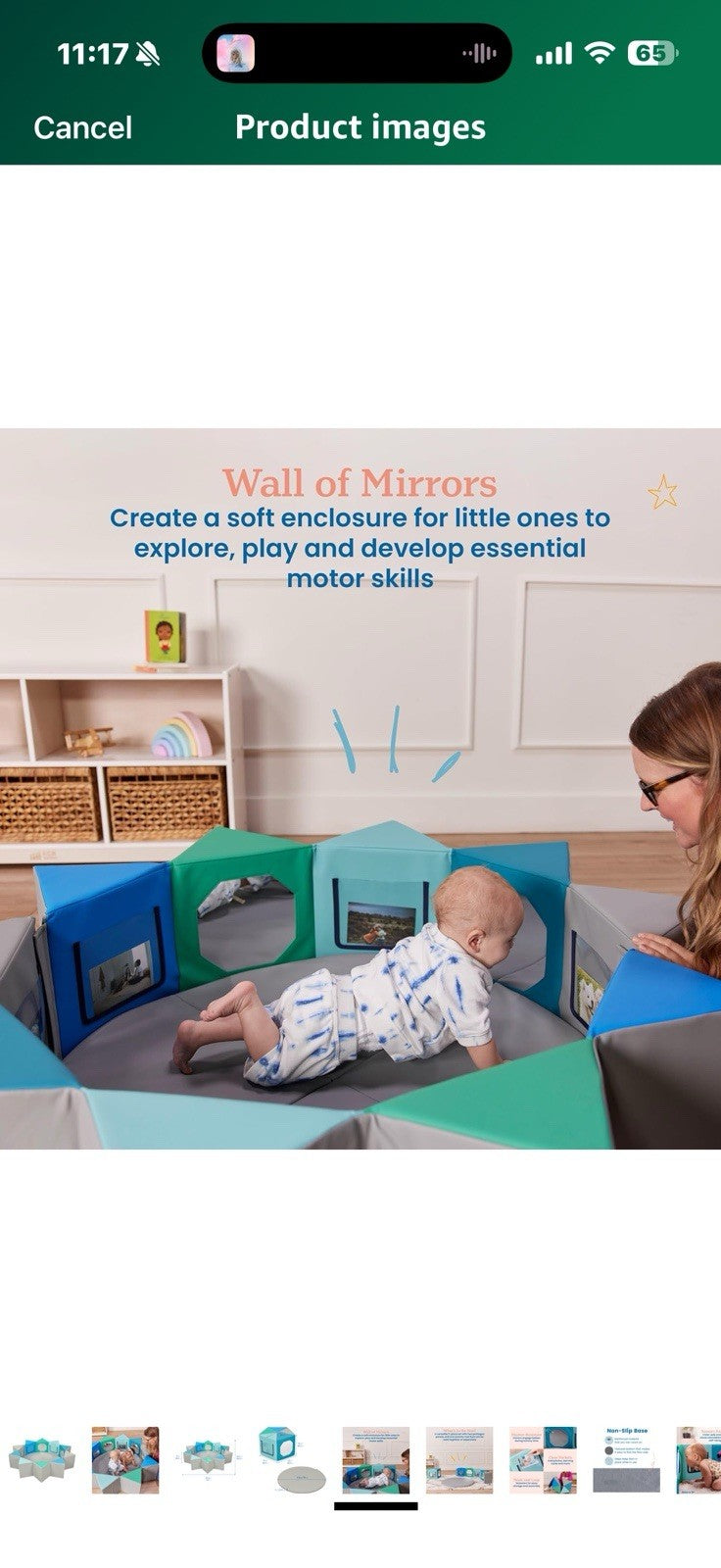 ECR4Kids SoftZone Wall of Mirrors, Activity Center, Contemporary, 3-Piece