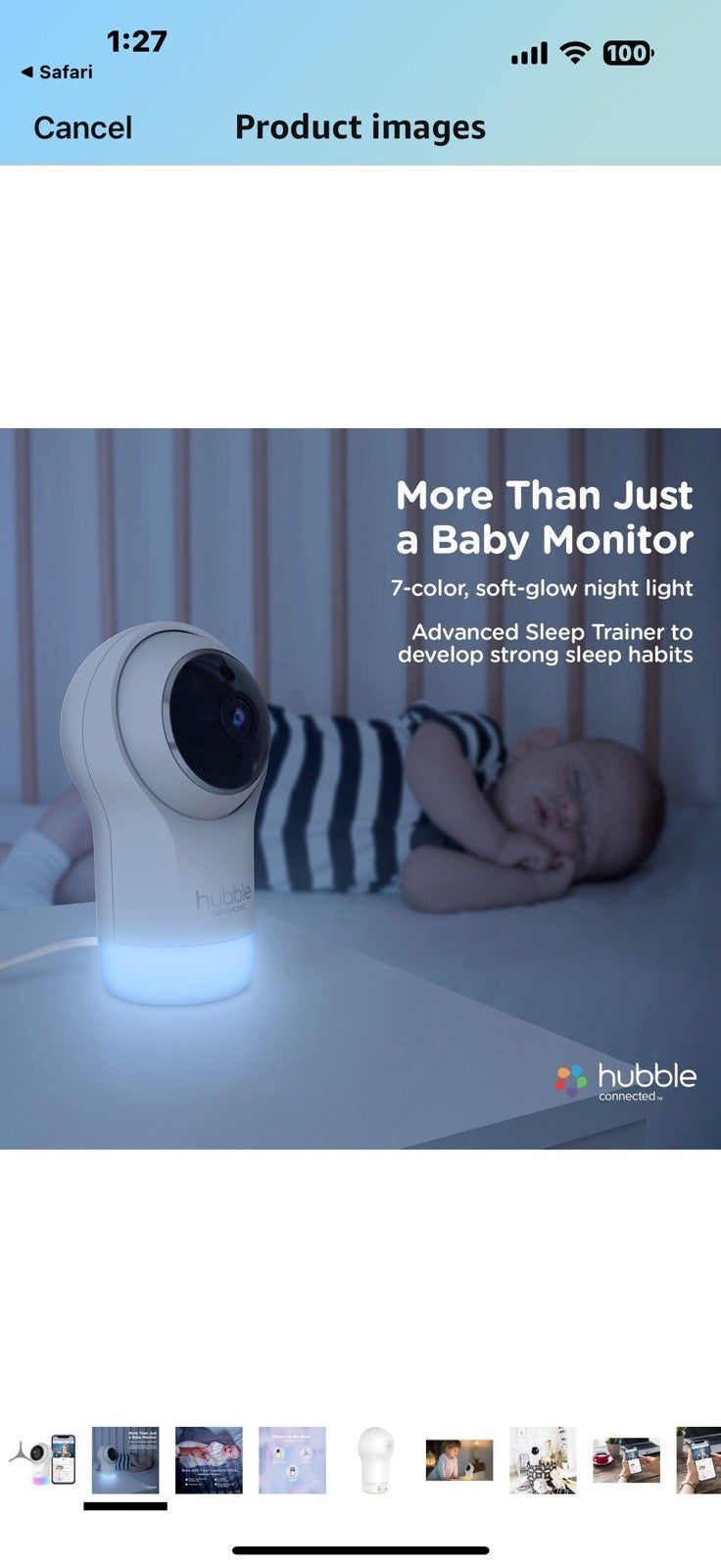 HUBBLE CONNECTED Nursery Pal Glow Deluxe Smart HD Baby Camera