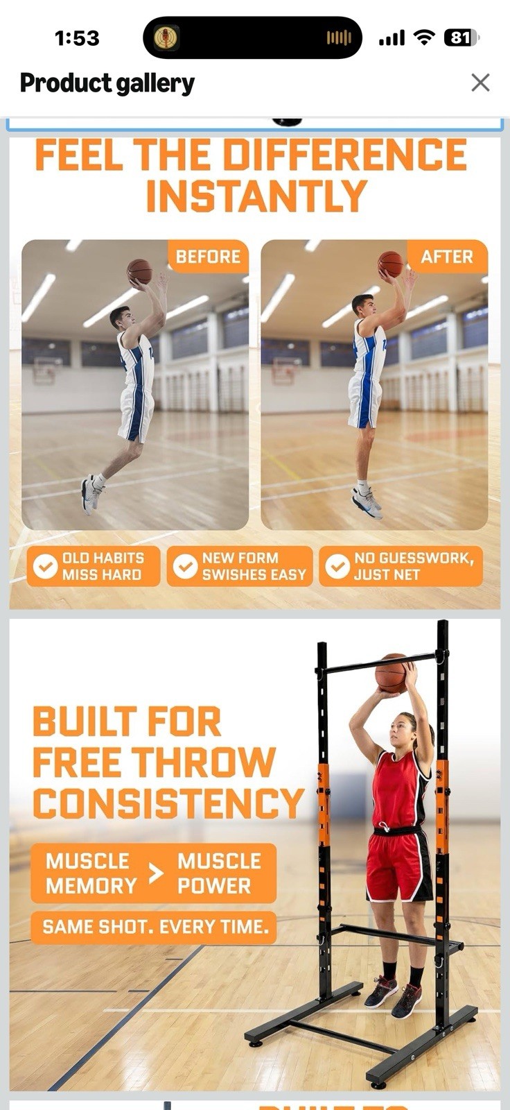 ACELETIQS Basketball Shooting Trainer with Adjustable Crossbar – Improve Shot 