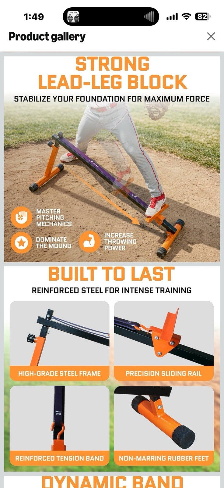 ACELETIQS Baseball Pitching Lead Leg Trainer – Adjustable Stride & Resistance