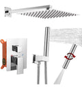 BESy 10 Inch Solid Brass Shower System Fixture High Pressure Mixer Shower Head 