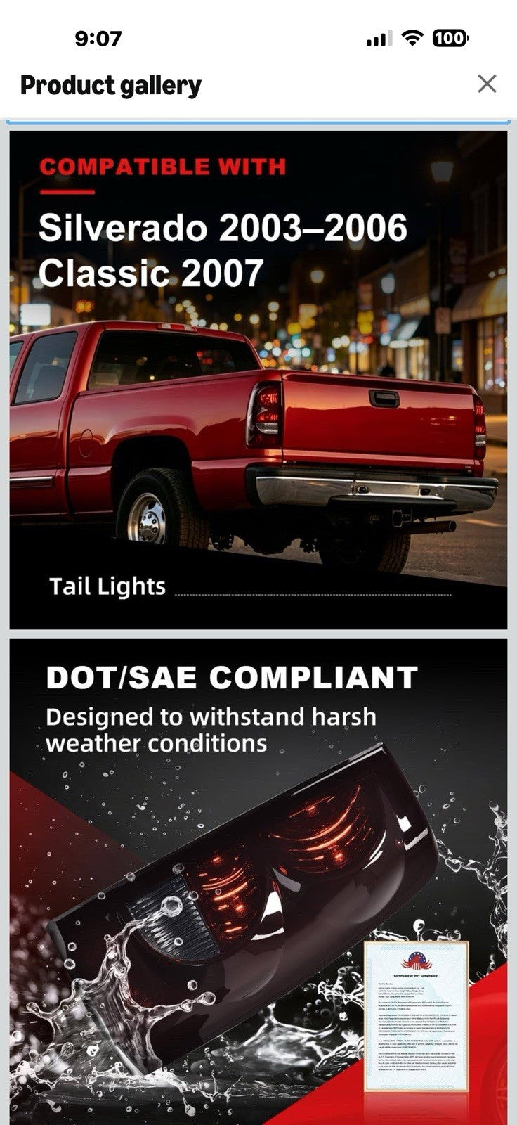 MOUTUX Rear Tail Lights Assembly Compatible with Chevy Silverado 2003-2006